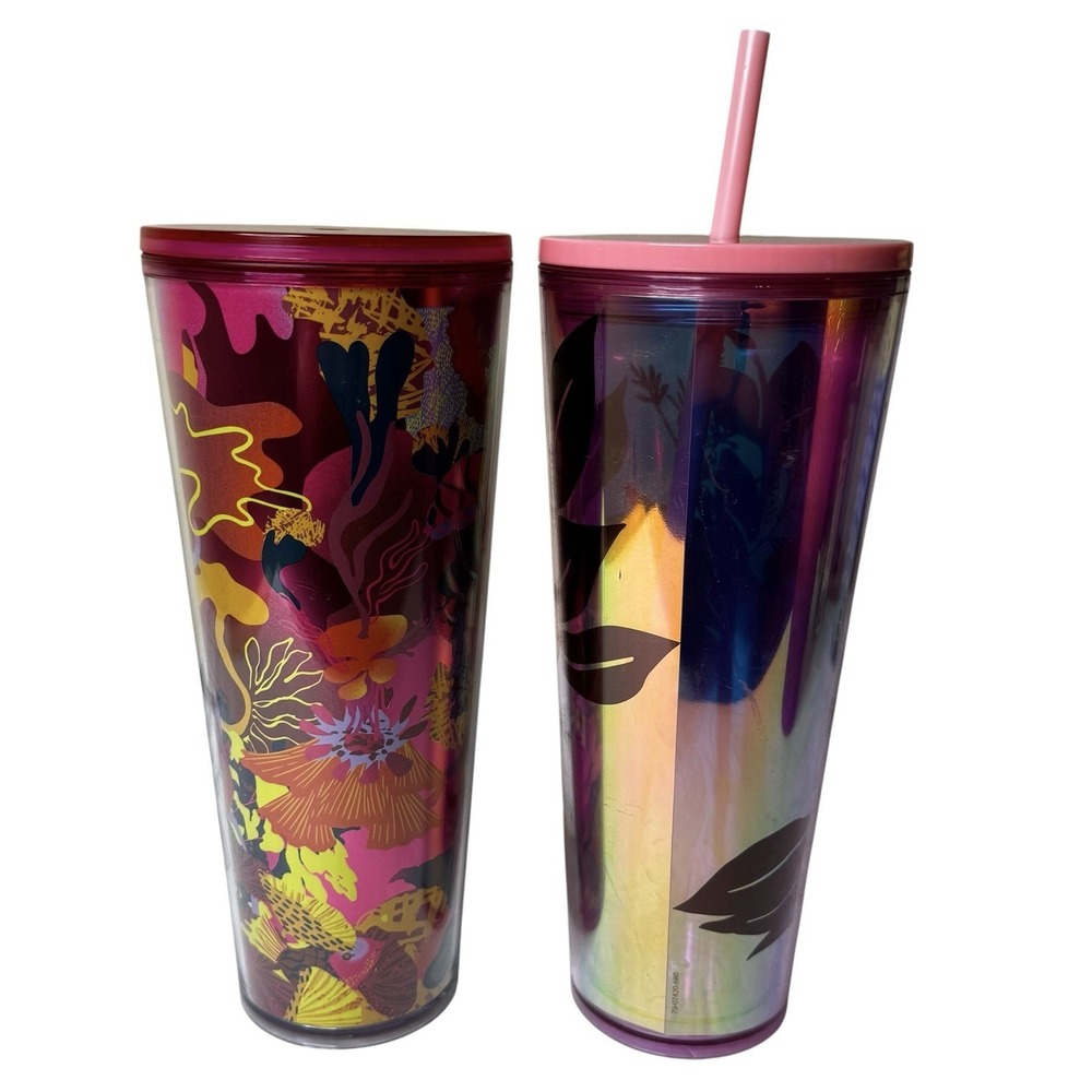 Starbucks Cup 2022 Fall And 2023 Spring Fall Foliage Spring Red Jellyfish 24 Oz - Picture 3 of 3
